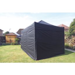 Mini Marquees  14' 6" x 10' (Nominal) Hip Fabric Gazebo Black