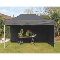 Mini Marquees  14' 6" x 10' (Nominal) Hip Fabric Gazebo Black