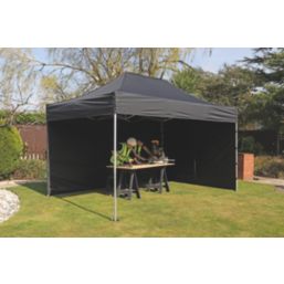 Mini Marquees Essential Full Kit 14' 6" x 10' (Nominal) Hip Fabric Gazebo Black