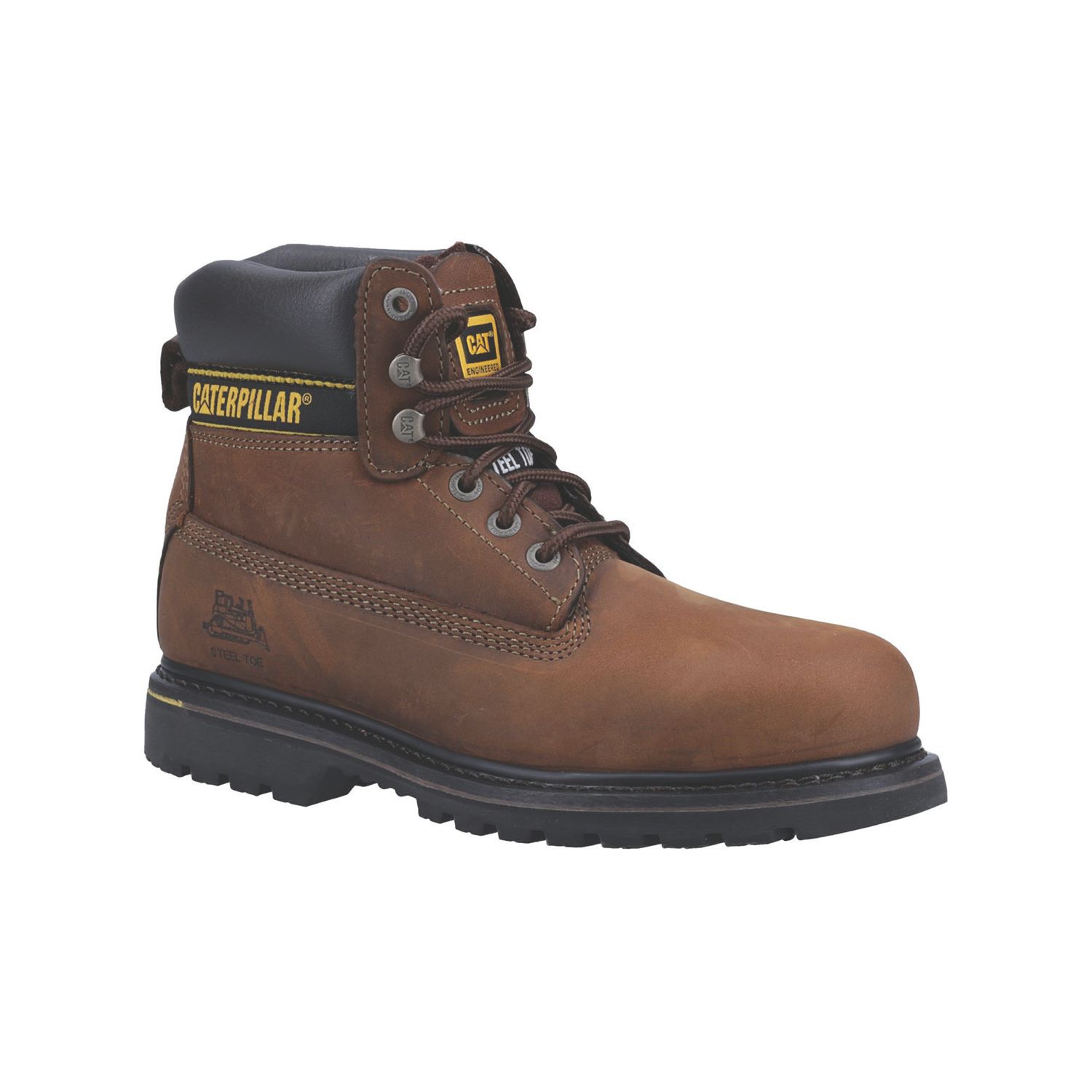 CAT Holton Size 7 Brown Steel Toe Cap Safety Boots (502TN)