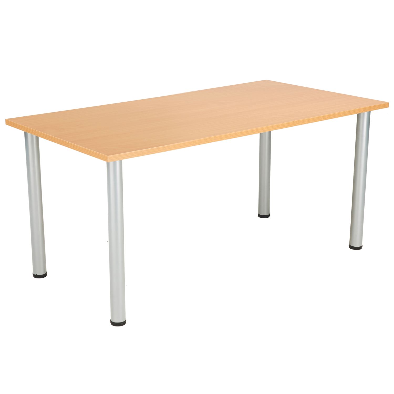 TC Group One Fraction Plus Rectangular Meeting Table Beech/Silver 1600mm x 800mm (502TT)
