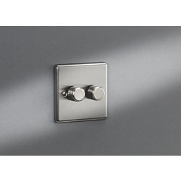 Knightsbridge  2-Gang 2-Way LED Dimmer Switch  Brushed Chrome