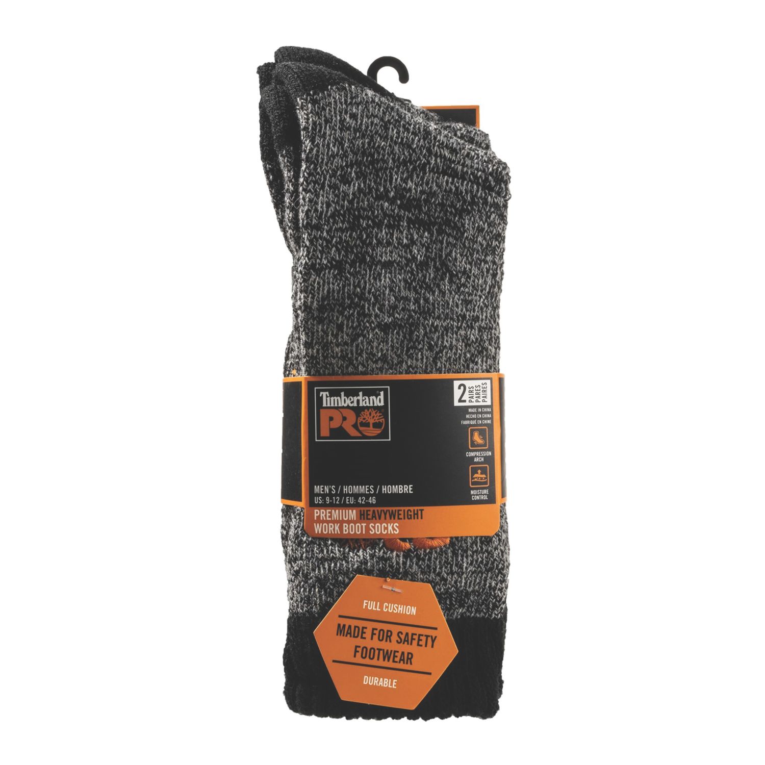 Timberland Pro TP Heavy Weight Work Socks Black 7.5 -10.5 2 Pairs (502XC)