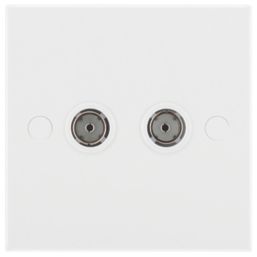 British General 900 Series 2-Gang Coaxial TV / FM Socket White