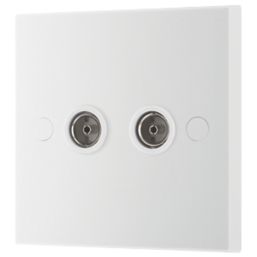 British General 900 Series 2-Gang Coaxial TV / FM Socket White