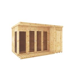 Mercia Contemporary 11' 6" x 8' (Nominal) Pent Tongue & Groove Timber Summerhouse & Shed