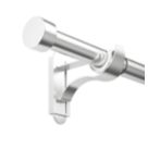 Rothley Brushed Stainless Steel Extendable Curtain Pole w/ Stud Finials 28mm x 125-216cm