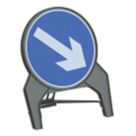 Melba Swintex Q Sign Round "Arrow Right" Traffic Sign 864mm x 1072mm