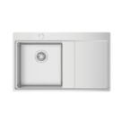 Clearwater Xeron 1 Bowl Stainless Steel Kitchen Sink with RH Single Drainer Brushed Steel 860mm x 520mm