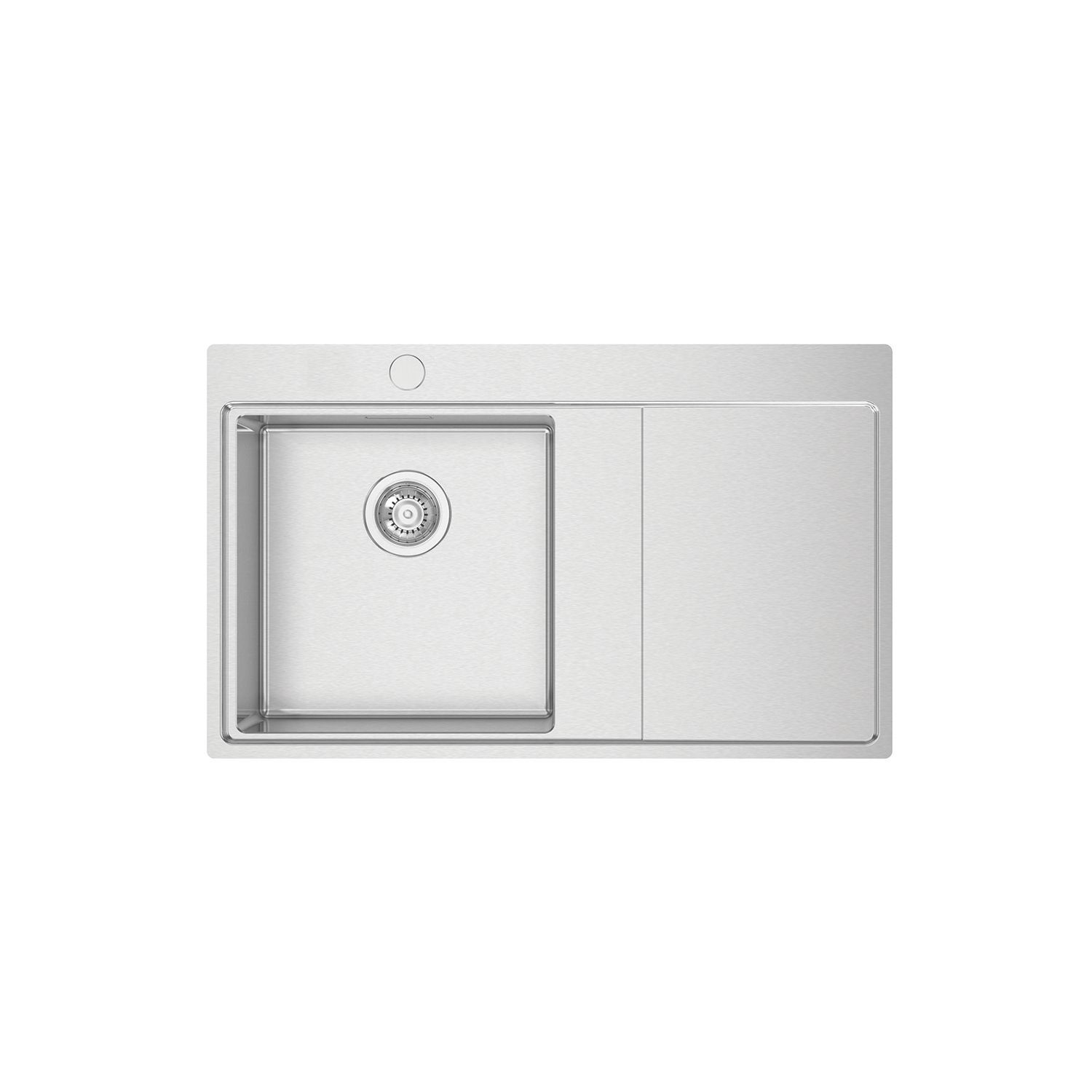 Clearwater Xeron 1 Bowl Stainless Steel Kitchen Sink with RH Single Drainer Brushed Steel 860mm x 520mm (503FJ)