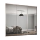 Spacepro Classic 3-Door Sliding Wardrobe Door Kit Cashmere Frame Mirror Panel 2672mm x 2260mm