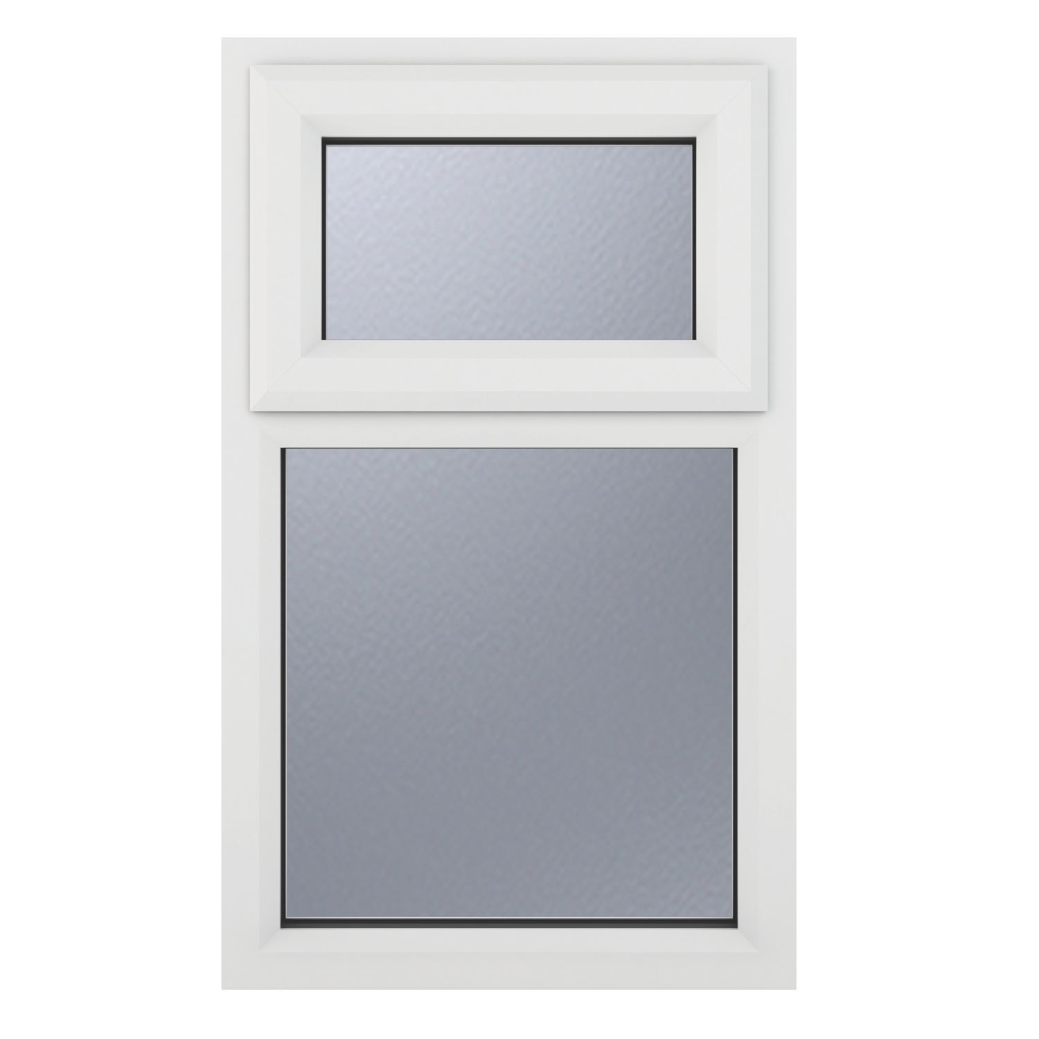 Crystal Top Opening Obscure Triple-Glazed Casement White uPVC Window 1190mm x 1115mm (503JM)