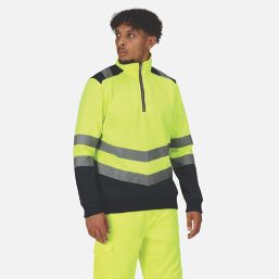 Regatta Pro Hi-Vis 1/4 Zip Fleece Yellow/Navy Large 54" Chest