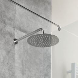 Swirl Slimline Adjustable Round Shower Head Chrome 300mm