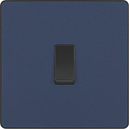 British General Evolve 20 A  16AX 1-Gang 2-Way Light Switch  Blue with Black Inserts