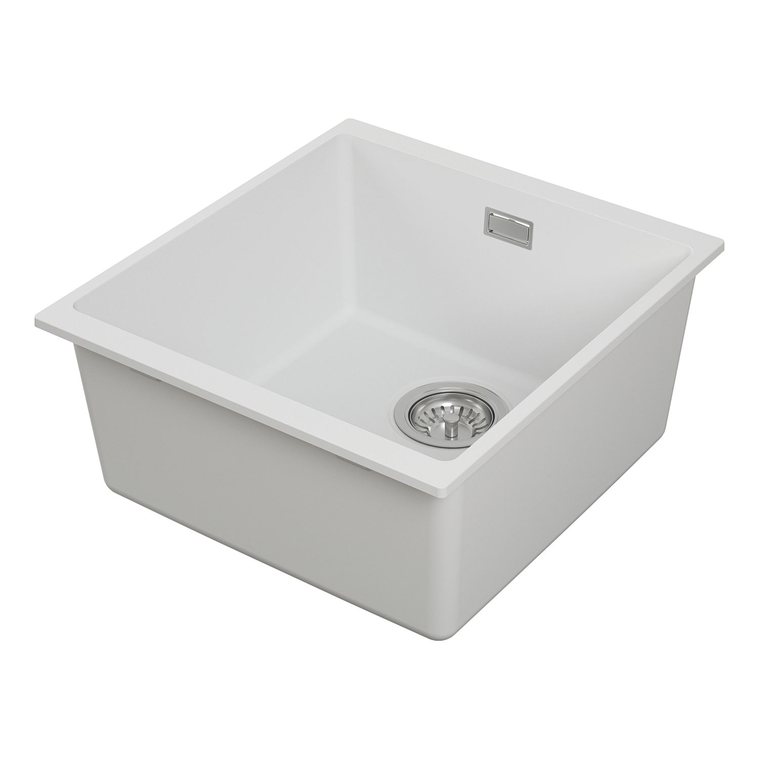 Carysil EN400-WH 1 Bowl Granite Composite Kitchen Sink White 430mm x 460mm (503RE)