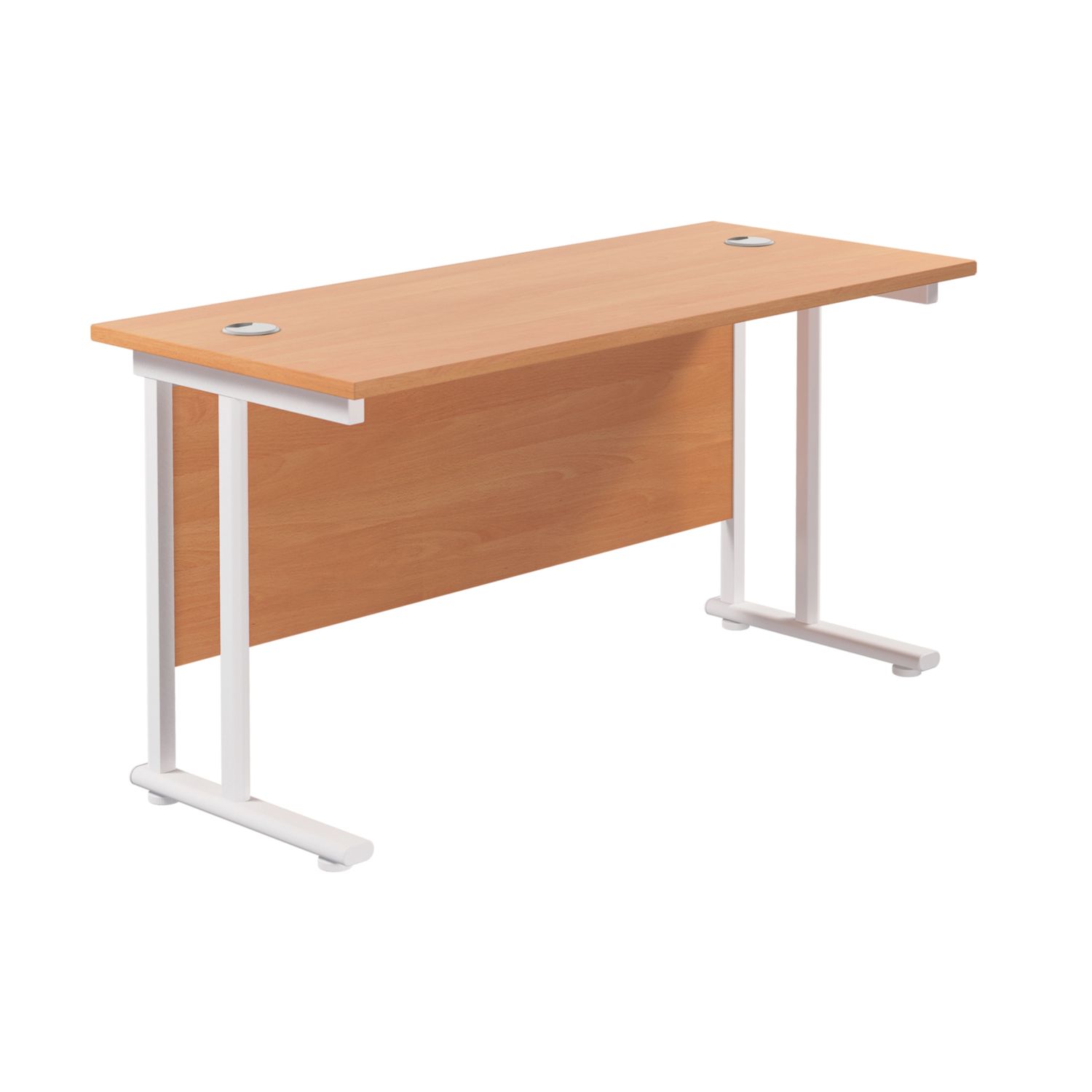 TC Group Aztec Twin Upright Rectangular Office Desk Beech/White 1200mm x 600mm (503TT)