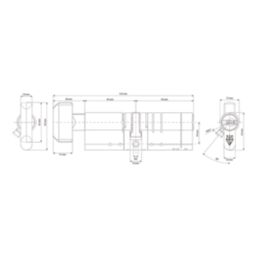 Smith & Locke Fire Rated 3 Star Diamond Thumbturn Cylinder Lock 50-45 (95mm) Satin Nickel