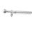 Rothley Brushed Stainless Steel Extendable Curtain Pole w/ Orb Finials 28mm x 71-120cm