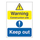 Essentials  "Warning Construction Site Keep Out" Signs 400mm x 300mm 50 Pack