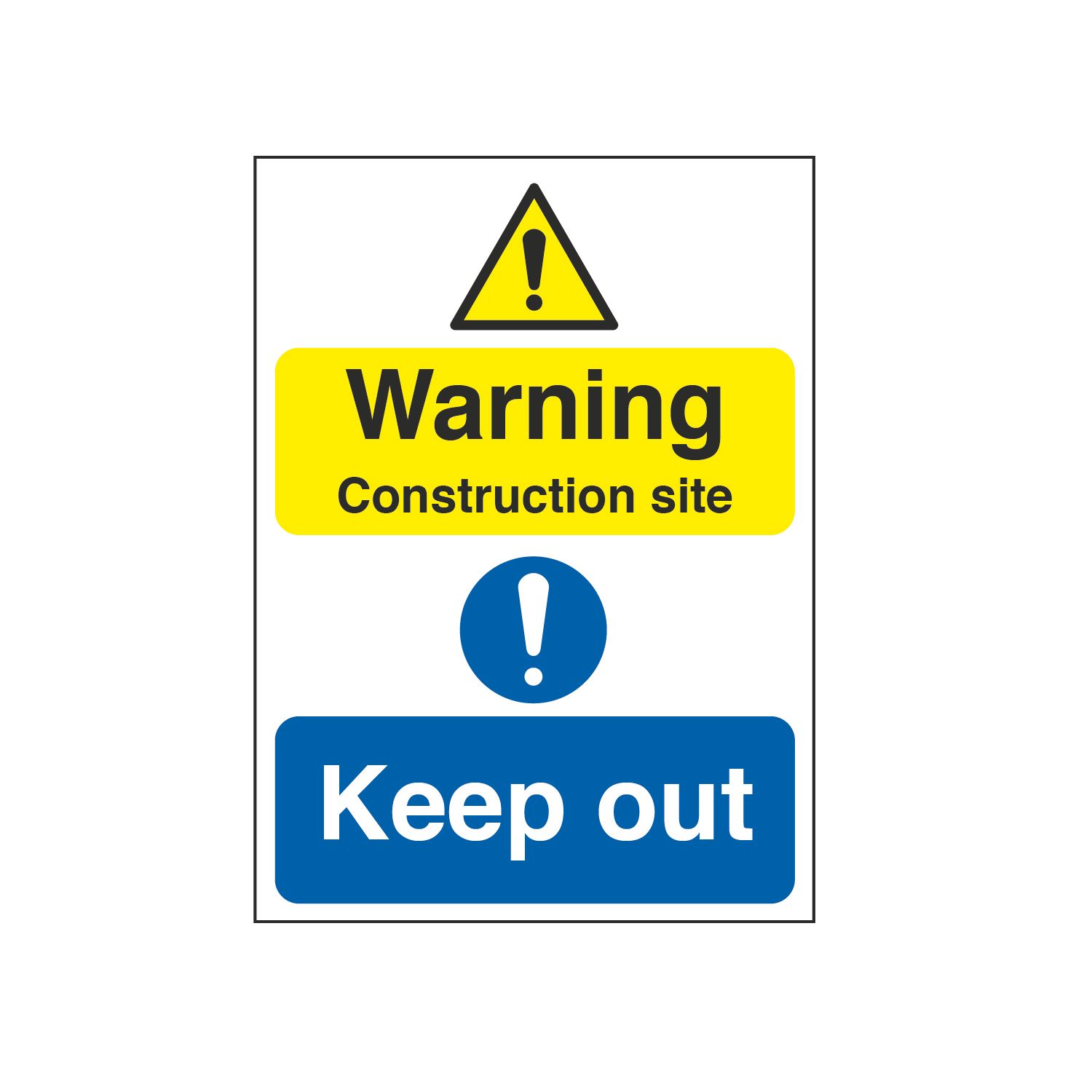 Essentials "Warning Construction Site Keep Out" Signs 400mm x 300mm 50 Pack (5040T)