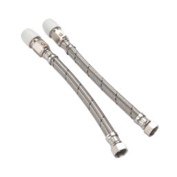 Hep2O Push-Fit Flexible Tap Connectors 15mm x 1/2" x 300mm 2 Pack