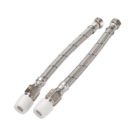 Hep2O Push-Fit Flexible Tap Connectors 15mm x 1/2" x 300mm 2 Pack