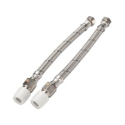 Hep2O Push-Fit Flexible Tap Connectors 15mm x 1/2" x 300mm 2 Pack