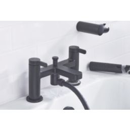 Bristan Elevar Black 129mm Deck Mounted Dual Control Manual Shower Mixer Tap
