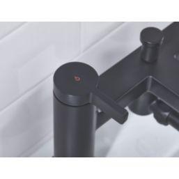 Bristan Elevar Black 129mm Deck Mounted Dual Control Manual Shower Mixer Tap