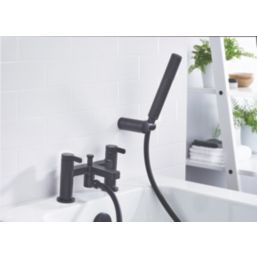 Bristan Elevar Black 129mm Deck Mounted Dual Control Manual Shower Mixer Tap