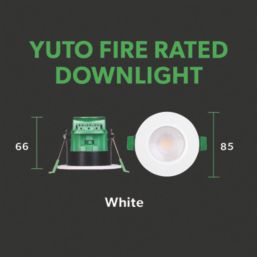4lite Yuto Fixed  Fire Rated LED Downlight  White 5W 630lm