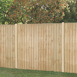 Forest Vertical Board Closeboard  Garden Fencing Panel Natural Timber 6' x 5' Pack of 4