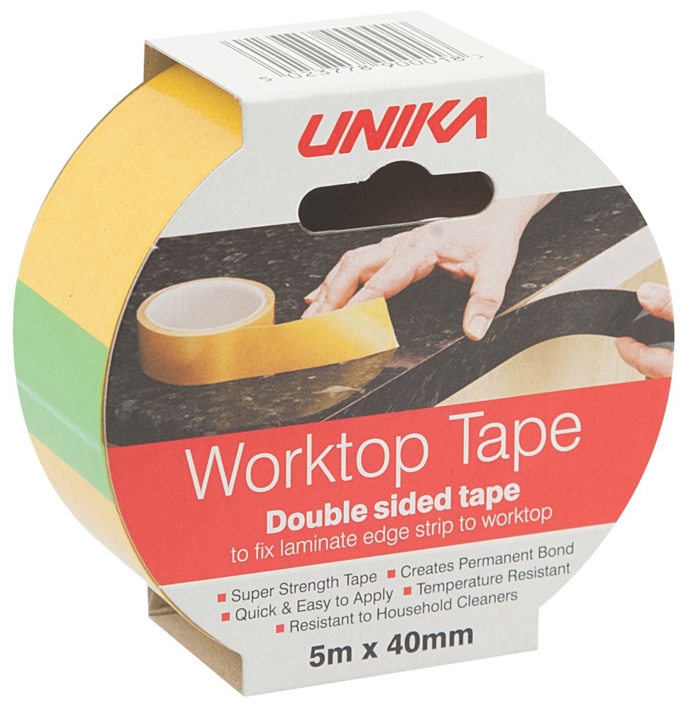 Unika Pvc Adhesive Worktop Tape 40mm X 5m Worktop Fittings Screwfix Com