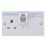 Schneider Electric Exclusive Square Edge 30mA 1-Gang Unswitched Active RCD Socket White