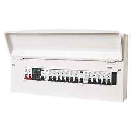 MK Sentry  21-Module 12-Way Populated  Dual RCD Consumer Unit with SPD