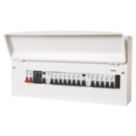 MK Sentry  21-Module 12-Way Populated  Dual RCD Consumer Unit with SPD