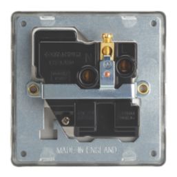 Contactum Lyric 13A 1-Gang DP Switched Socket Outlet Brushed Brass  with White Inserts