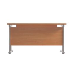TC Group Aztec Twin Upright Rectangular Office Desk Beech/Silver 1200mm ...