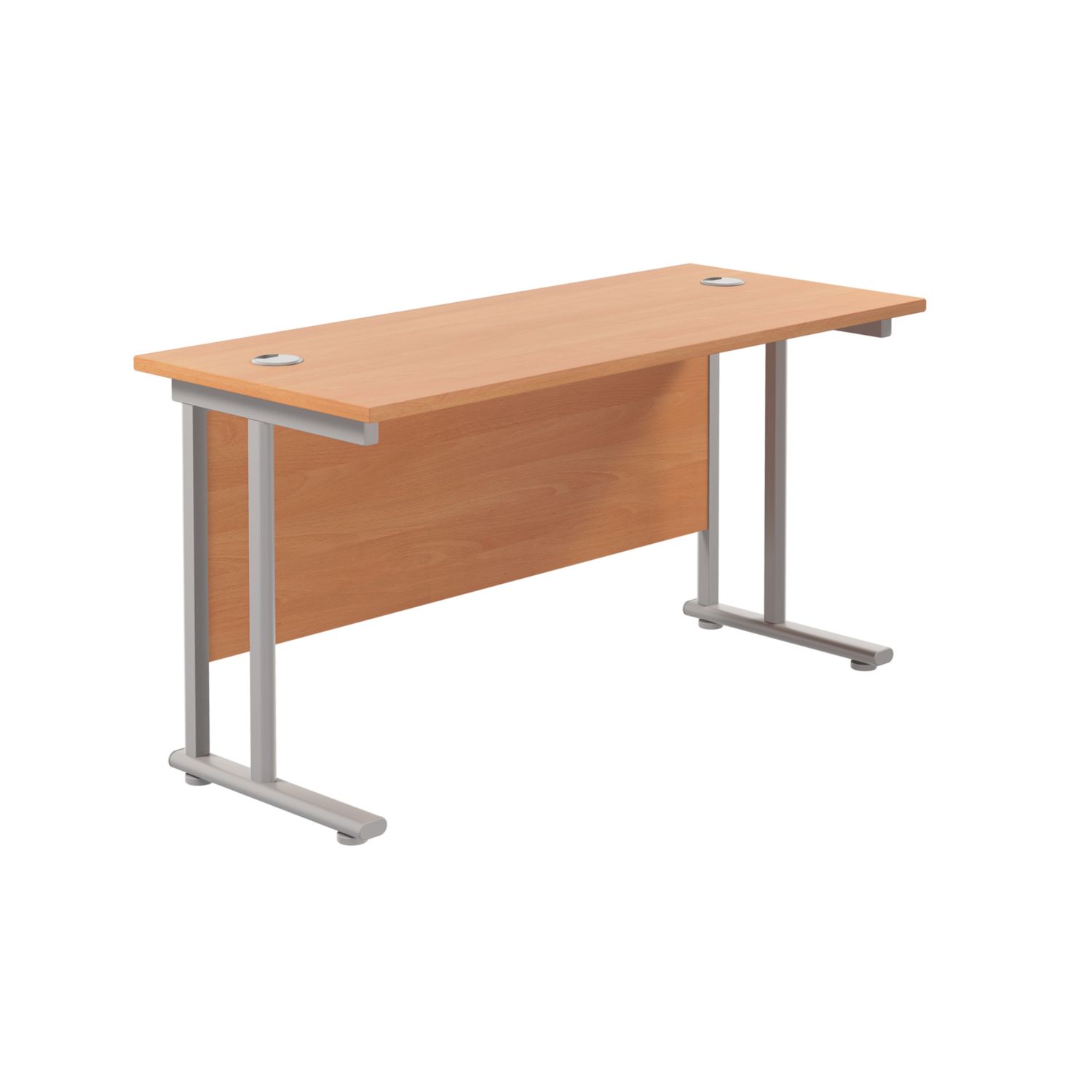 TC Group Aztec Twin Upright Rectangular Office Desk Beech/Silver 1200mm x 600mm (504TT)