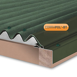 Corrapol-BT Rock n Lock Aluminium Rigid Side Flashing Green 125 x 97mm x 2m