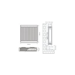 Flomasta 600mm x 600mm 2736BTU White Type 21 Convector Radiator