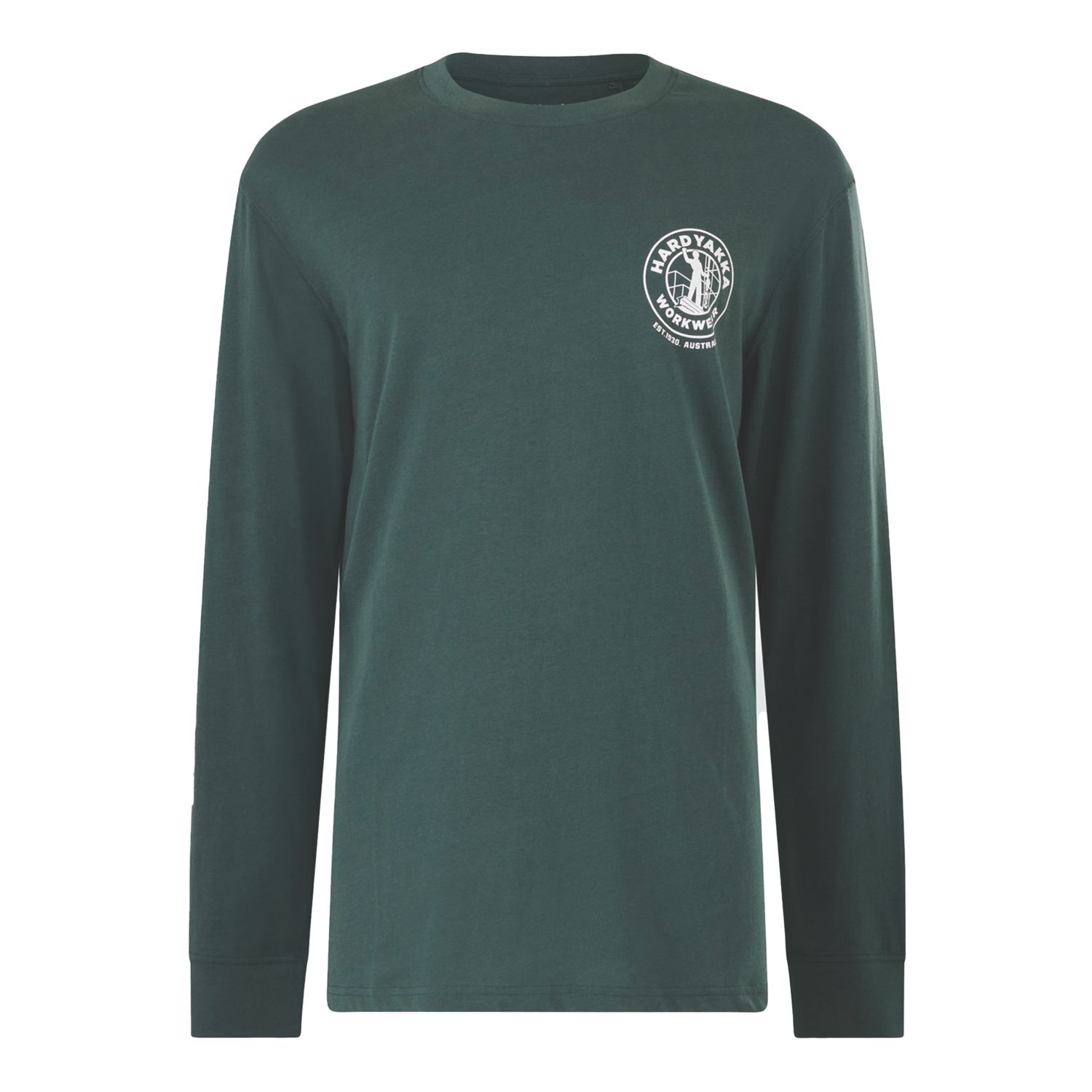 Hard Yakka Heritage Icon Long Sleeve Tee Shirt Bottle Green X Large 43" Chest (504XT)