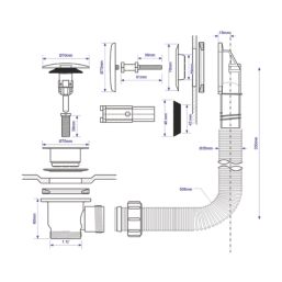 McAlpine CBWF70CB Clicker Waste Bath Trap Chrome Effect 70mm