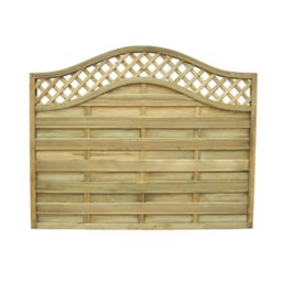 Forest Prague  Lattice Curved Top Fence Panels Natural Timber 6' x 5' Pack of 5