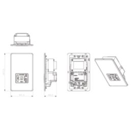 Knightsbridge Screwless 2-Gang Single Voltage Shaver Socket 230V AC Antique Brass with Black Inserts