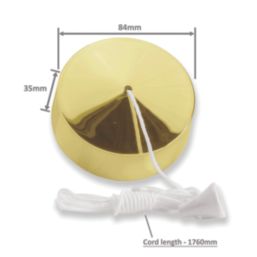 Varilight  6A 2-Way Pull Cord Switch Polished Brass