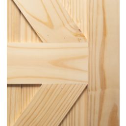 Knotty Unfinished Pine  Wooden Horizontal Pattern Internal Sliding Barn Door 2134mm x 970mm