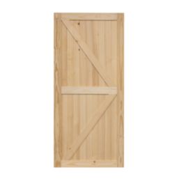 Knotty Unfinished Pine  Wooden Horizontal Pattern Internal Sliding Barn Door 2134mm x 970mm
