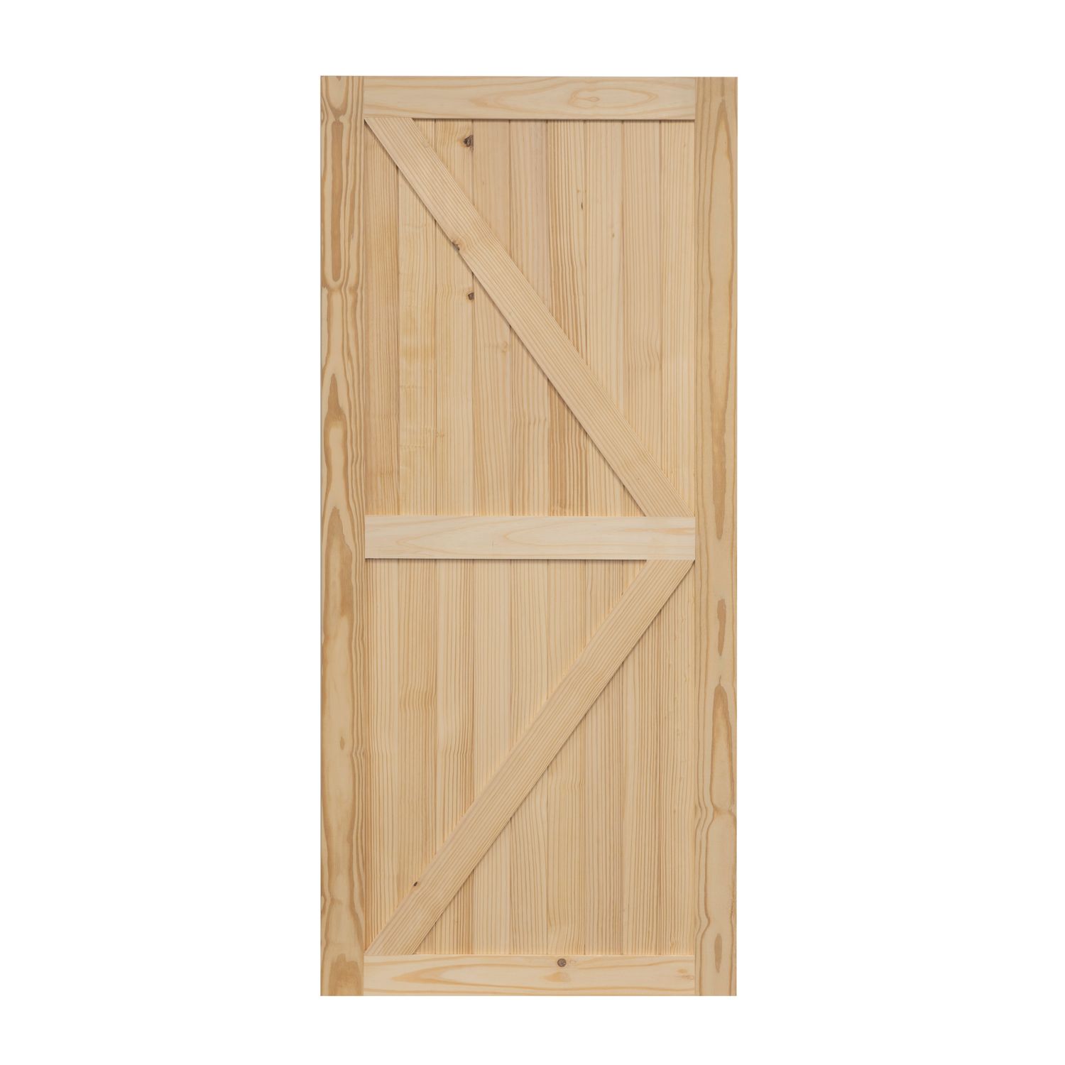 Knotty Unfinished Pine Wooden Horizontal Pattern Internal Sliding Barn Door 2134mm x 970mm (505FA)